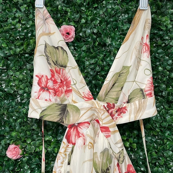 Floral Floorlength Flowy Gown with Double Leg Slits - Picture 3 of 5